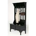 Home Styles Hall Tree Coat Hanger with Storage Bench in Black Finish