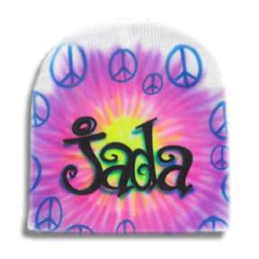   signs & Tie Dye beanie knit hat PERSONALIZED Your Name NEW  