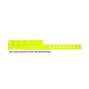  Neon Yellow 5 Tab Vinyl Cash Tag Wristbands   500 Ct 
