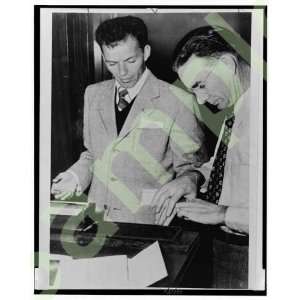   1947 Frank Sinatra,fingerprints taken,Concealed Weapon