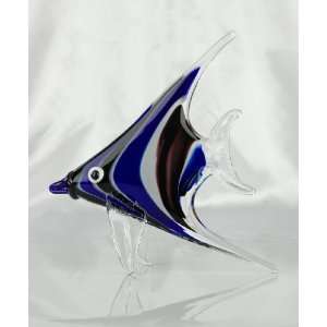  Murano Italian Design   E103 Handblown Glass Blue Fish 