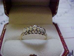 DIAMOND ANNIVERSARY RING 1/2 CARAT SZ 7.5 YELLOW GOLD  