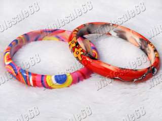 FREE wholesale 24pcs tiger skin charm resin bracelets  