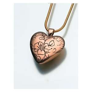  Floral Bronze Heart Cremation Jewelry Jewelry
