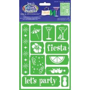  Gloss Enamels Stencil, Party Time   911089 Patio, Lawn 
