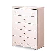 Shore Crystal 5 Drawer Chest   Pure White   South Shore Furniture 