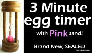 Minute Wood Egg Timer Pink Sand BRAND NEW Hourglass  