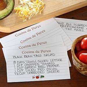  Family Kitchen Personalized Recipe Cards   4x6