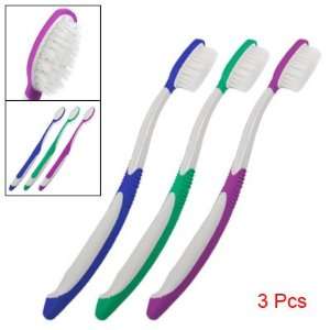  Adult Assorted Color Toothbrush Teeth Gums Cleaner 3Pcs 
