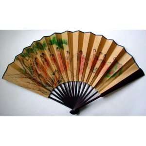  Chinese Art Painting Calligraphy Bamboo Fan Beauty 