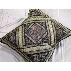  Black Ethnic Designer Bollywood Floor Pillow Cushion 26 