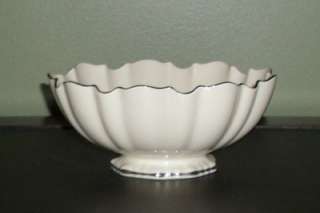   Lenox China ~ Cream with Platinum Accents ~ 6 Footed Bowl  