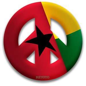   Peace Symbol Removable Sticker of Guinea Bissau Patio, Lawn & Garden