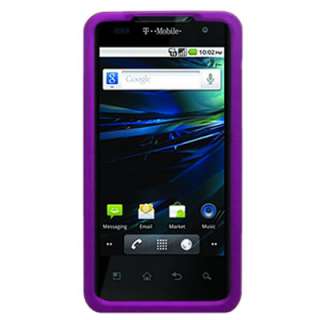 For T mobile LG G2x Optimus 2x Purple Rubber Hard Case  