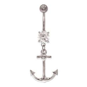  Button Ring Navel Anchor Body Jewelry Dangle 14 Gauge BV243 Jewelry