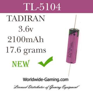 TL 5104 Battery, 2100mAh, 3.6v, for use in Slot Machine  