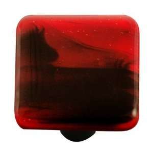  Swirl Cabinet Knob in Black / Brick Red Post Color 