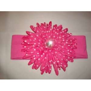  pink and white flower headband 