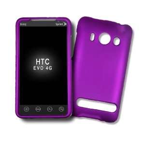 HTC EVO 4G (Sprint) PURPLE Hard Case, Protector Cover, Rubber Feel 