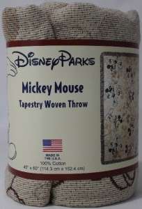 DISNEY PARKS EXCLUSIVE MICKEY MOUSE TAPESTRY WOVEN THROW (45 X 60 