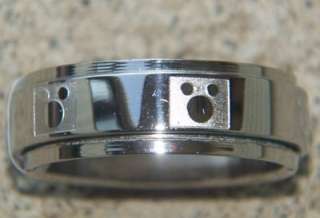 Shiny Stainless steel Mickey Mouse spinner ring  