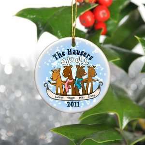  Personalized Reindeer Family Christmas Ornament