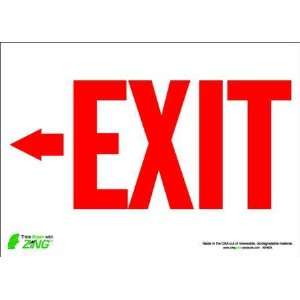  ZING 2082S Exit Sign,10 x 14In,R/WHT,Exit,ENG,SURF