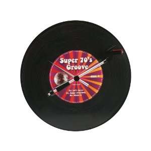   Time Karlsson Groovy 70s Spinning Record Wall Clock