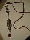 Antique Chinese silver holder necklace poison snuff chatelaine bat 