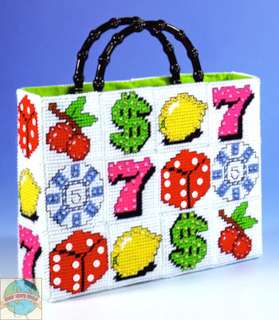 Plastic Canvas Kit ~ Lady Luck Vegas Slots Tote Bag  