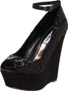 Womens Shoes NIB Steve Madden XTRA Wedge Platform Heels Sandals Black 