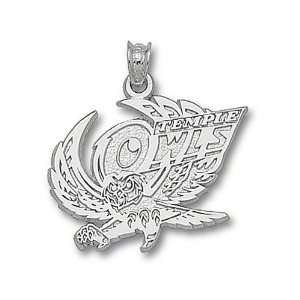  Temple Owls Sterling Silver Owl 5/8 Pendant Sports 