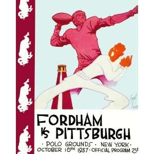  1937 Fordham vs. Pitt 22 x 30 Canvas Historic Football 