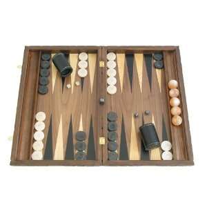  19 Carved Walnut Backgammon Set with Racks (Hand crafted 
