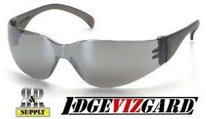 PAIR 1700 SERIES SILVER MIRROR LENS SAFETY GLASSES 744897039025 