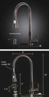 18 Oil Rubbed Bronze Kitchen Faucet w/ Soap Dispenser & Free Plate 