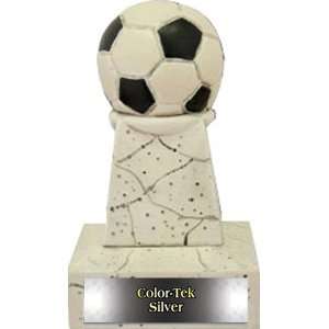  Custom Soccer Stone Like Tower Trophies SILVER COLOR TEK 