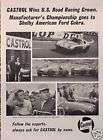 1964 64 Ford Shelby Cobra Castrol ORIGINAL Vintage Ad