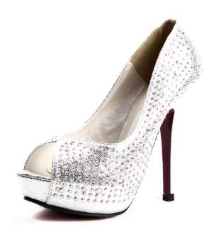 Womens Elegant high heel platform Sexy open toe Wedding shoes Free 