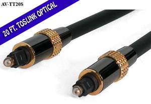 20 ft Premium Toslink Digital Optical SPDIF Audio Cable  