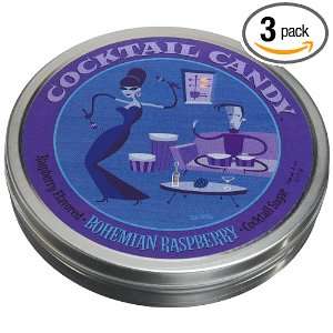 Cocktail Candy Cocktail Sugar, Bohemian Raspberry, 4 Ounce Tins (Pack 