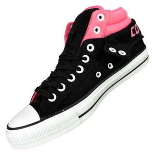 Converse Padded Collar Trainers Black/Pink Womens Size  