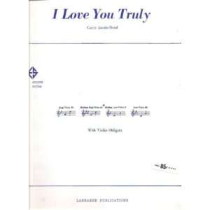  Sheet Music I Love You Truly Carrie Jacobs Bond 190 