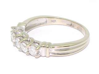   14kt White Gold .50ct Diamond 4mm Wedding Band Stack Ring I SI  