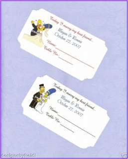 The Simpsons Wedding Table Place Cards Supplies Favors  