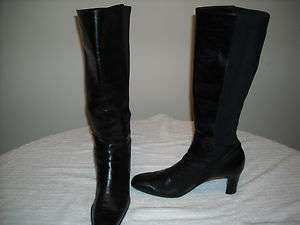 Womens MICHELLE D Tall Black Leather Boots size 8  