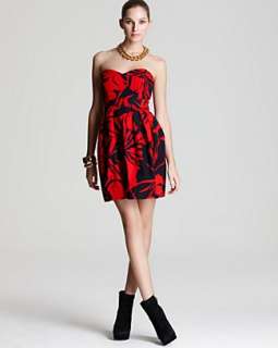 Shoshanna Dress   Mia Tropical Print Strapless Dress  