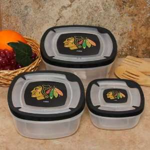 Chicago Blackhawks Plastic Food Storage Container Set  