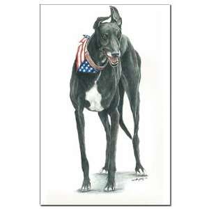  Patriotic Black Greyhound Dog Mini Poster Print by 