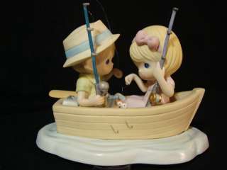 Precious Moments Couple In Boat The Perfect Catch RARE Chapel 